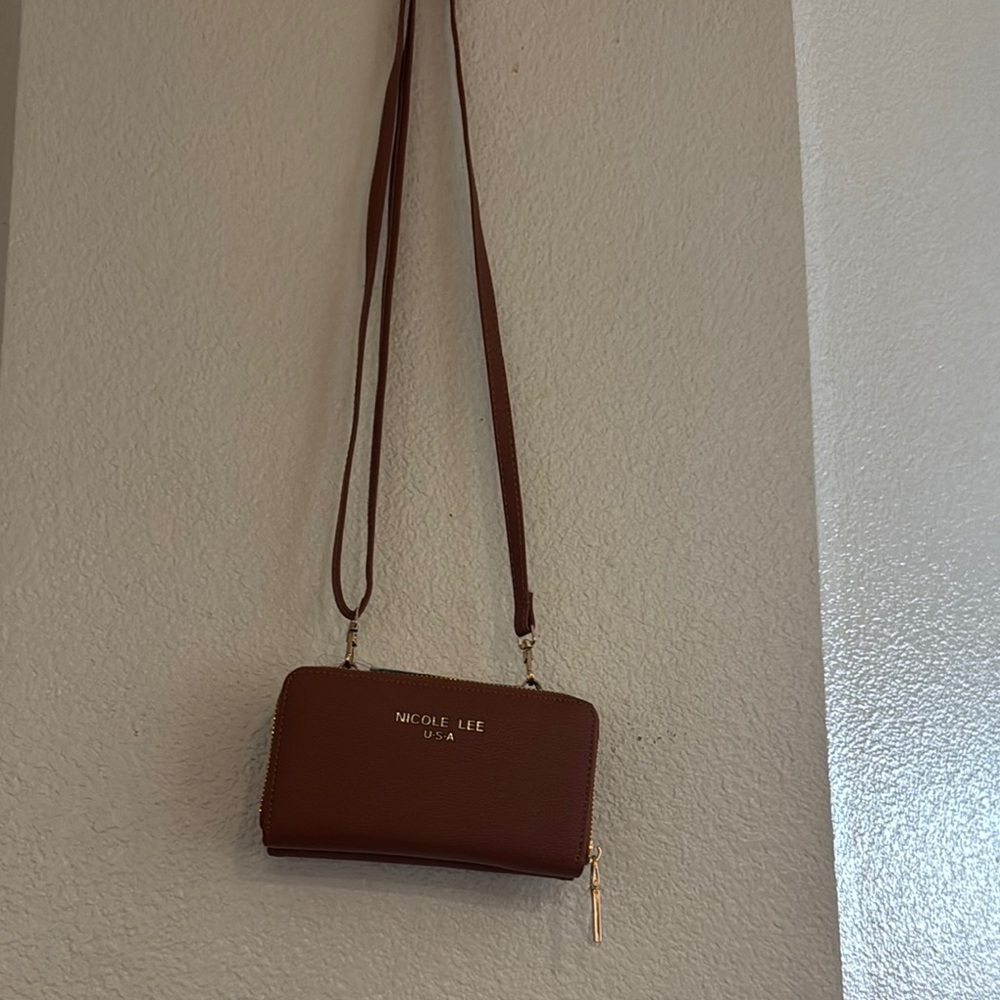 Nicole Lee Brown Leather Crossbody Bag